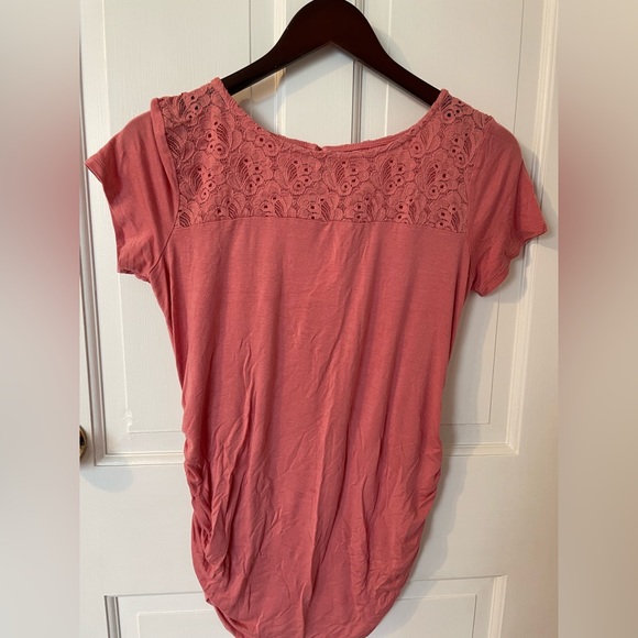 Small Maternity Dusty Rose Shirt - Picture 1 of 3